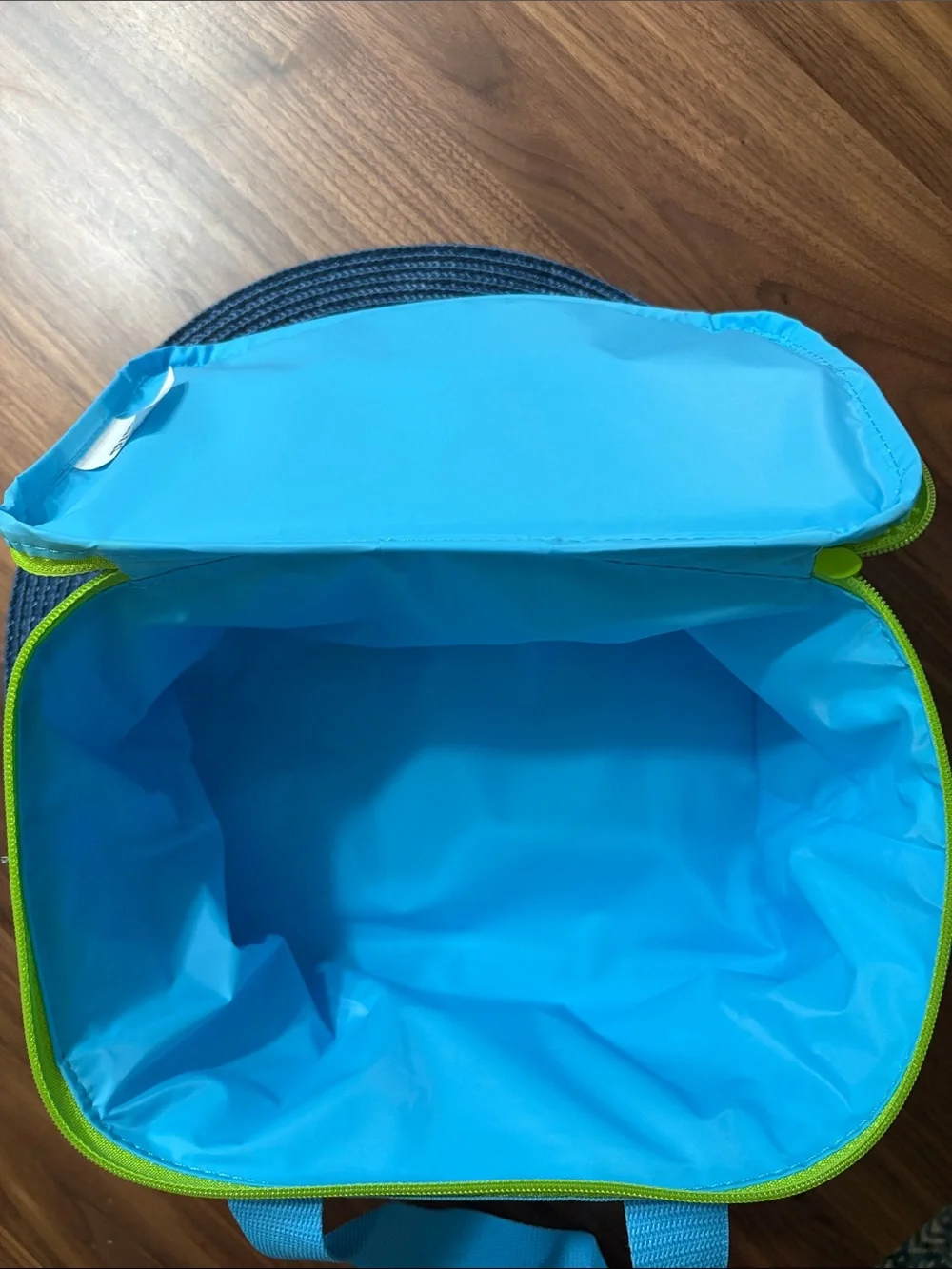 Trader Joe's Blue Lunch Bag with Lime Zipper